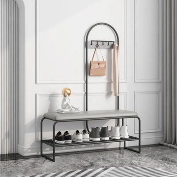 39.4" Mudroom Storage Coat Rack with Bench